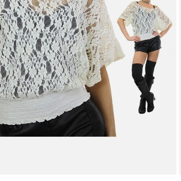 NWT LACE Stretch Boho Lace Festival Top - Picture 6 of 11